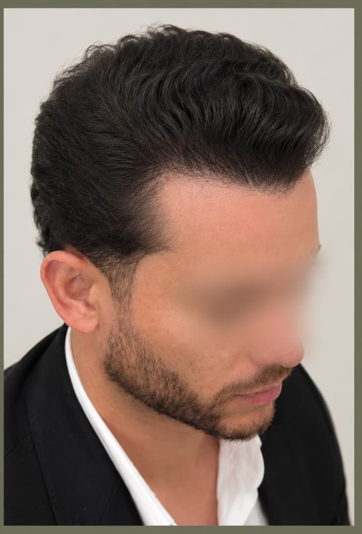 Paciente depois do transplante capilar