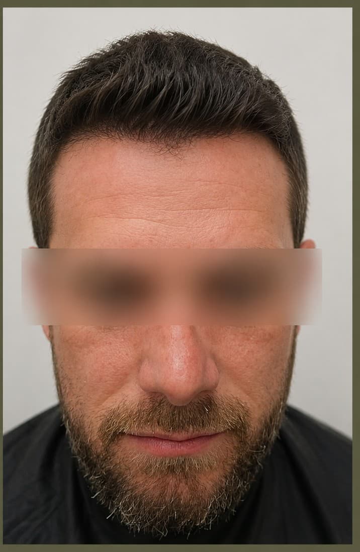 Paciente depois do transplante capilar