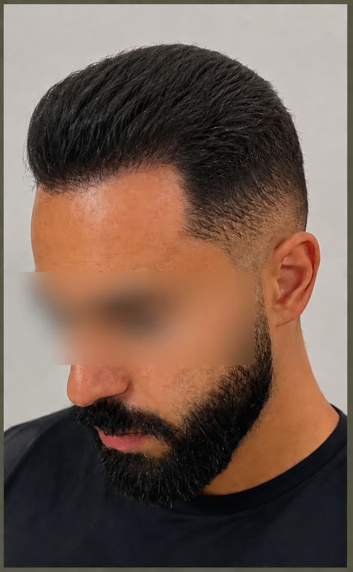 Paciente depois do transplante capilar